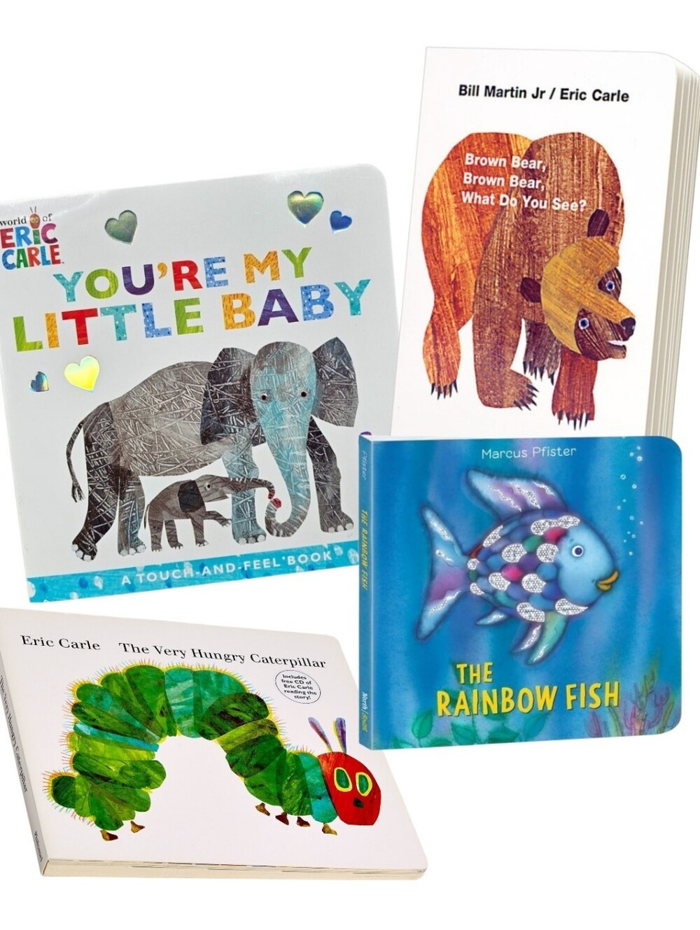 Eric Carle & Marcus Pfister Kids Baby Board Book Set Of 4